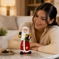 thumbnail image 7 of Fufafayo Christmas Santa Claus Figurine with Light, Lighted Resin Santa Statue, Star Cutout Light Up Santa Tabletop Ornament for Christmas Mantel Shelf Home Decor, 7 of 7