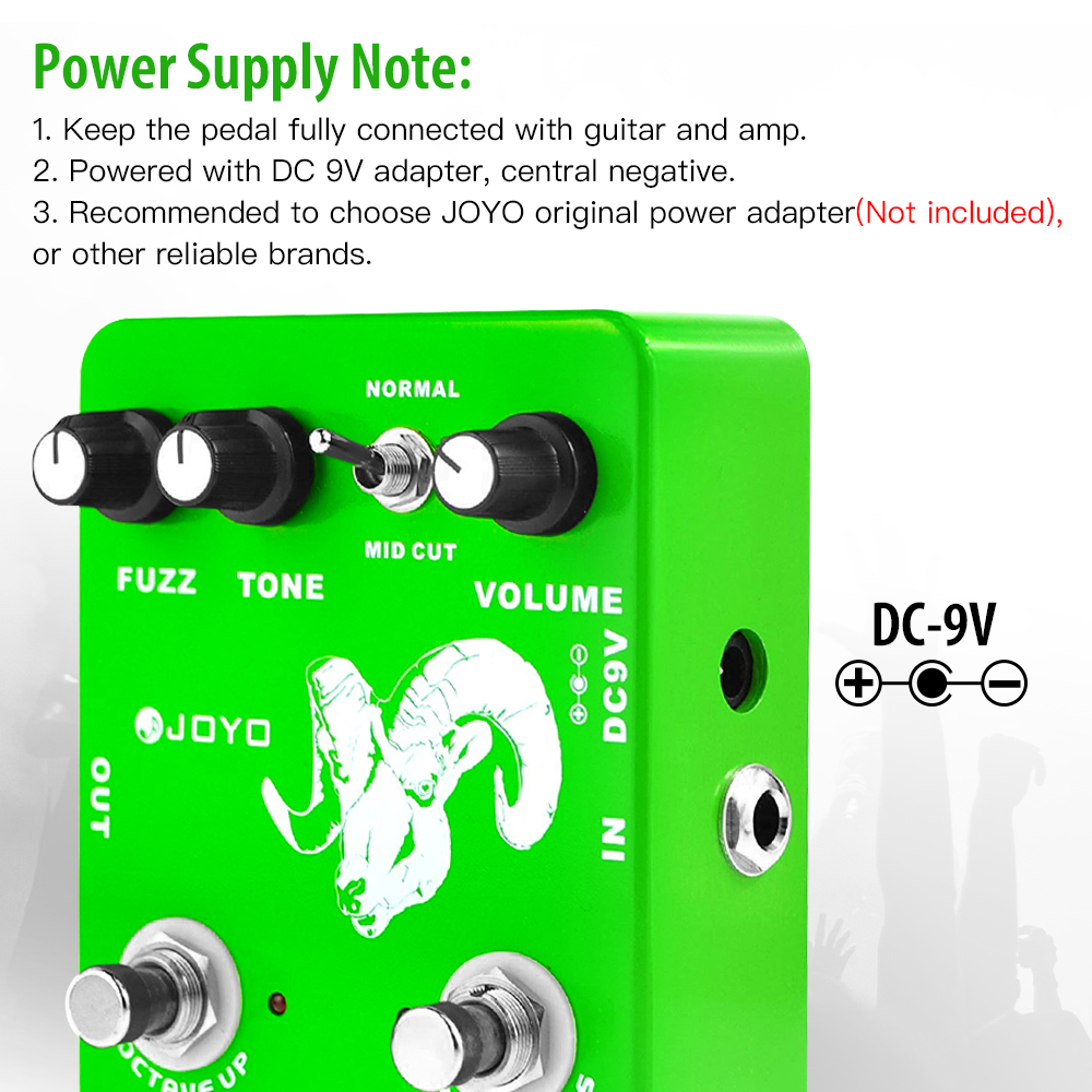 JOYO JF-12 Octave Fuzz Effect Pedal 2 Modes Electric Guitar True Bypass