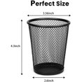 thumbnail image 2 of Mesh Pencil Holder Metal Pen Cup Black for Desk 6 Packs, 2 of 5