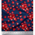 thumbnail image 1 of Soimoi Velvet Fabric Raspberry,Strawberry & Cherry Fruits Print Fabric by The Yard 58 Inch Wide, 1 of 3