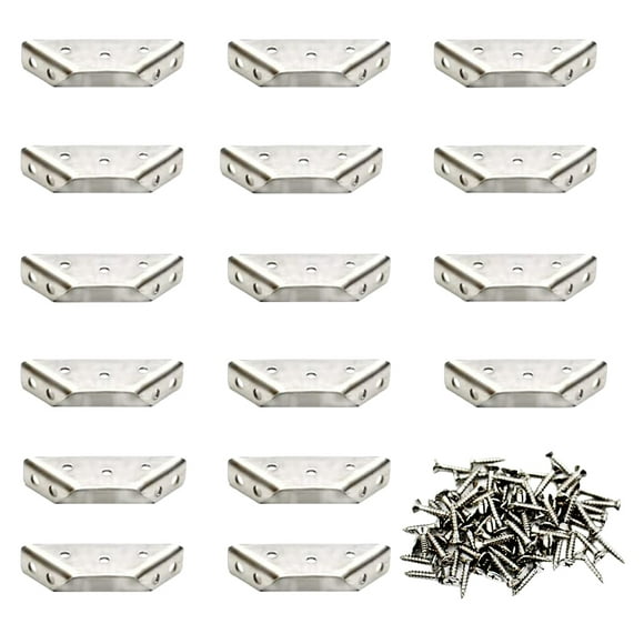 16 Sets Stainless Steel Triangle Corner Brace Corner Brackets Multifunction Angle Brackets