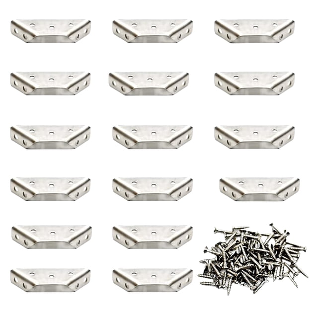 16 Sets Stainless Steel Triangle Corner Brace Corner Brackets Multifunction Angle Brackets