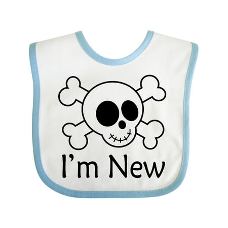 

Inktastic I m New Cute Skull Baby Gift Baby Boy or Baby Girl Bib