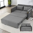 thumbnail image 4 of Ucloveria Velvet Sofa Bed, 54" Modern Convertible Loveseat with 2 Pillows and Detachable Side Pockets, Velvet Small Loveseat Sofa Bed for Livingroom (Grey), 4 of 10