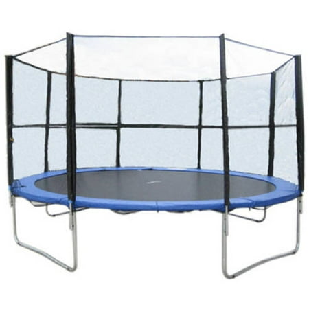 ExacMe 15-Foot Trampoline, with Enclosure and Ladder Combo Set, Blue (Box 1 of