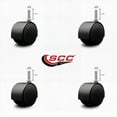 thumbnail image 2 of 2-3/8 Inch Floor Safe Black Hooded Twin Wheel Caster Grip Ring Stem Set of 4, 2 of 2