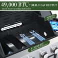 thumbnail image 4 of Nice Cooker 4-Burner Propane Gas Grill with Side Burner, 46000 BTU Outdoor Grill with Porcelain-Enameled Cast Iron Grates and Pan, Double Layer Lid, Built-in Thermometer for Outdoor Cooking Patio BBQ, 4 of 8