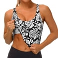 thumbnail image 3 of Balery Tropical Leaves Pattern Racerback Sports Bras for Women - Padded Seamless High Impact Support for Yoga Gym Workout Fitness-Large, 3 of 8