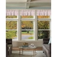 thumbnail image 2 of Farmhouse Pink Curtain Valance for Windows/Living Room/Kitchen/Bathroom/Café, Short Rod Pocket Tier Curtain Window Treatment Panel Vintage Flower Leaf Botanical Plant Topper Curtain 54''x18'', 2 of 6