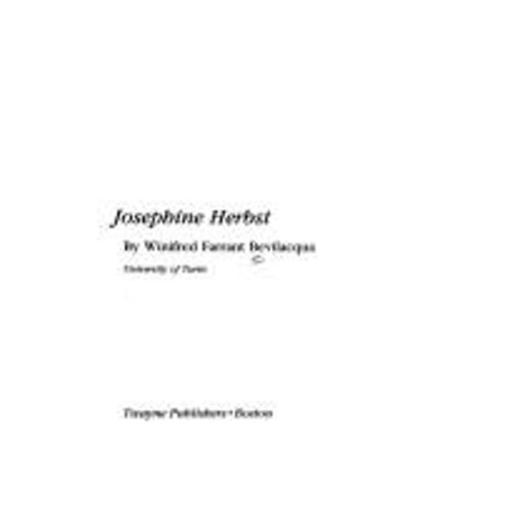 Pre-Owned Josephine Herbst (Hardcover) 9780805774092