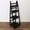 Black, variant on Milltown Merchants Distressed Ladder Shelf - Rustic Leaning Bookshelf - Light Grey