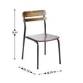 thumbnail image 5 of Emma + Oliver Dining Chair with Black Metal Frame and Solid Wood Seat and Back with Antique Copper Finish, 5 of 12