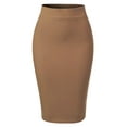 thumbnail image 3 of Made by Olivia Women's Solid Back Slit Scuba Bodycon Pencil Skirt, 3 of 5