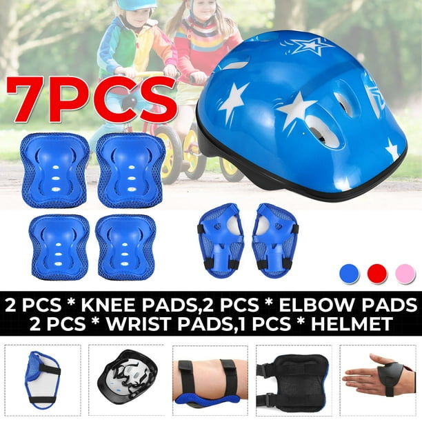 Kids Protective Gear Set For Ages 3 10 Adjustable Helmet Knee Elbow Pads Wrist Guards With Cpsc Certified For Multi Sports Cycling Bicycling Skateboarding Scooter Inline Skating 7 Piece Set Walmart Com Walmart Com