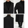 thumbnail image 6 of INSPIRE CHIC Men's Winter Pea Coat Notch Lapel Double Breasted Solid Color Overcoat M Black, 6 of 7