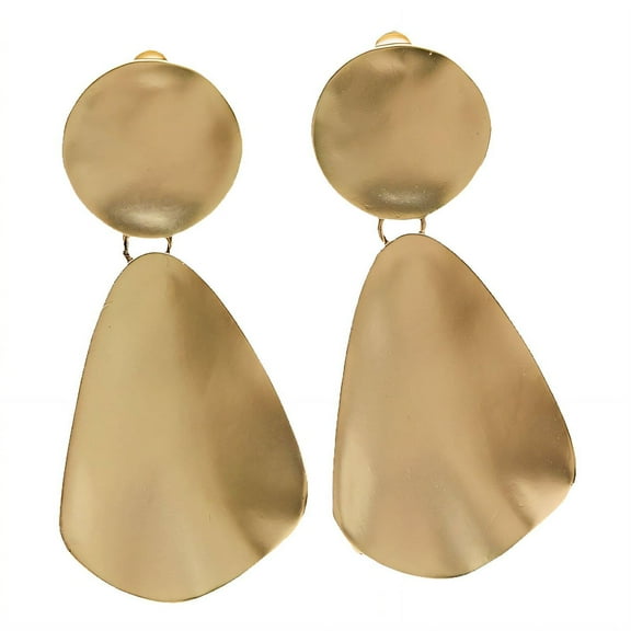 DESIGNICE Clip on Earrings,Unique Metallic Appearance Earrings for Women,Classic Pearl Inlay Dangle Earrings for Women,Glod