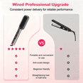 thumbnail image 6 of Hair Straightener Brush, Anti-Scald Ceramic Straightening Brush with 4 Temp & 35s Fast Heating, Anti-Tangle Hot Comb for Woman, Negatice Ion, Black, 6 of 8