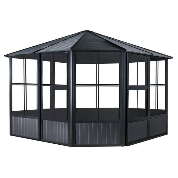Sojag 12 x 12 x 9 ft Dark Grey Charleston Solarium