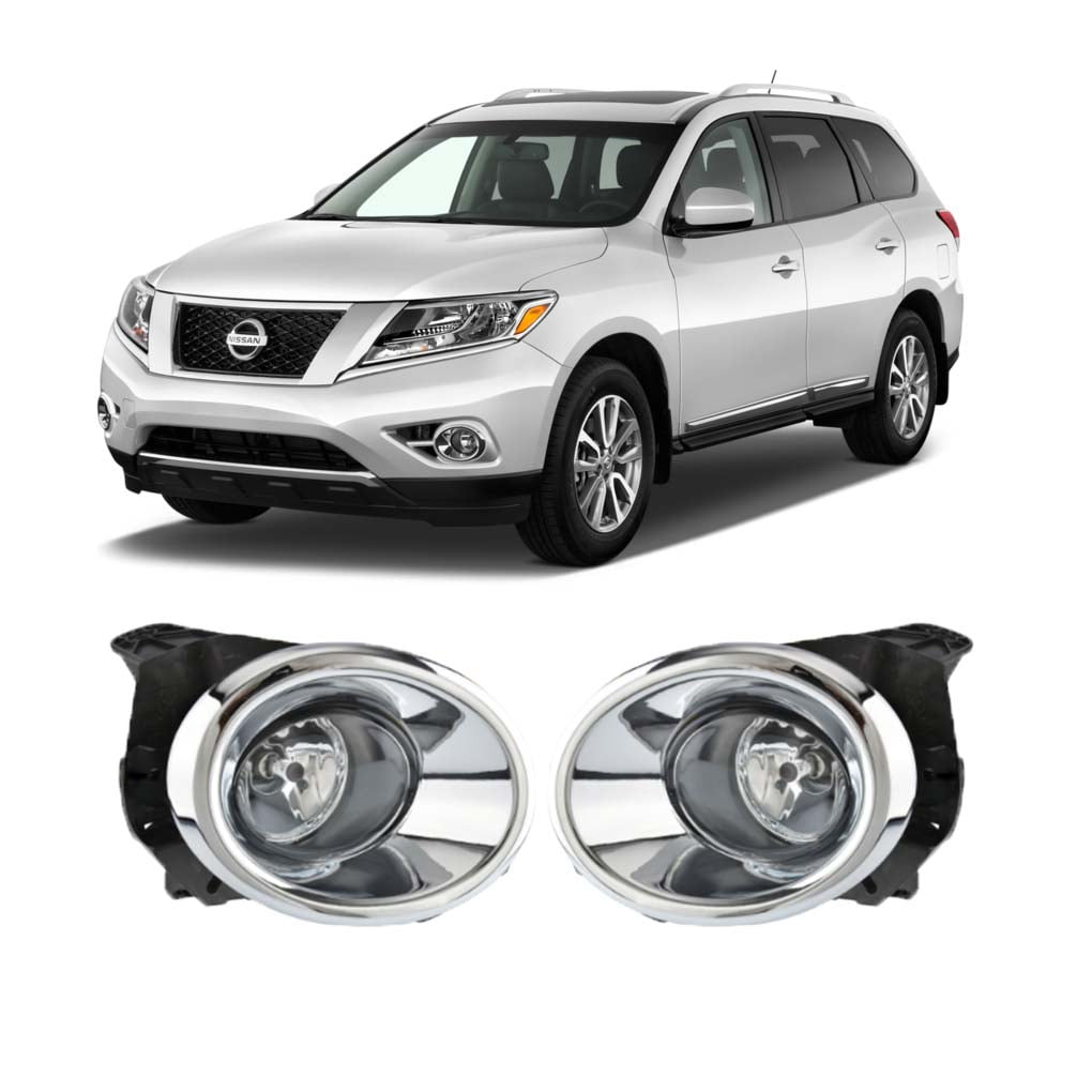 Switch Included Compatible with Nissan Pathfinder 2013-2016 L+R Pair Assembly Spec-D Tuning Clear Lens Fog Lights H11 Bulbs 