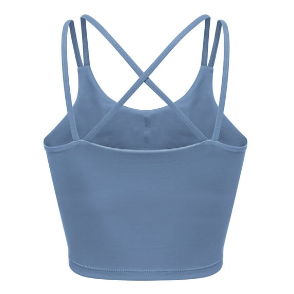 FUTATA Women Cross Back Sport Bras Padded Strappy Criss Cross Cropped Bras for Yoga Workout Fitness