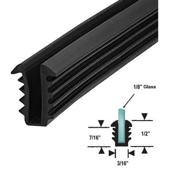 Gordon Glass Black Shower Door Replacement Glazing Vinyl for 1/8" Glass - 18 ft