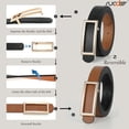 thumbnail image 4 of Women Reversible Leather Belts for Jeans Pants Dresses Ladies Fashion Belts with Gold Buckle, 0.9" Width, 4 of 9
