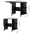 Folding Sewing Machine Table with Storage Shelves, Rolling Sewing