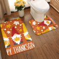 thumbnail image 2 of Honeii Happy Thanksgiving Three Gnomes Pattern Bathroom Anti-Skid Pad Bathroom Mat Vintage Seamless Pattern Not-Slip Toilet Rug Set, 2 of 6