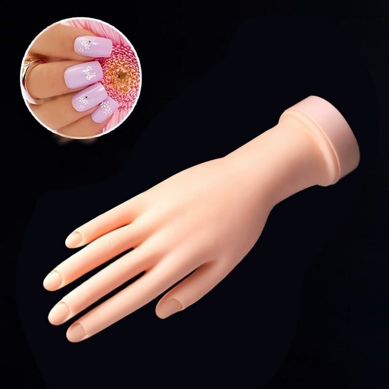 Nail Training Hands for Acrylic Nails, Flexible Nail Practice Hand