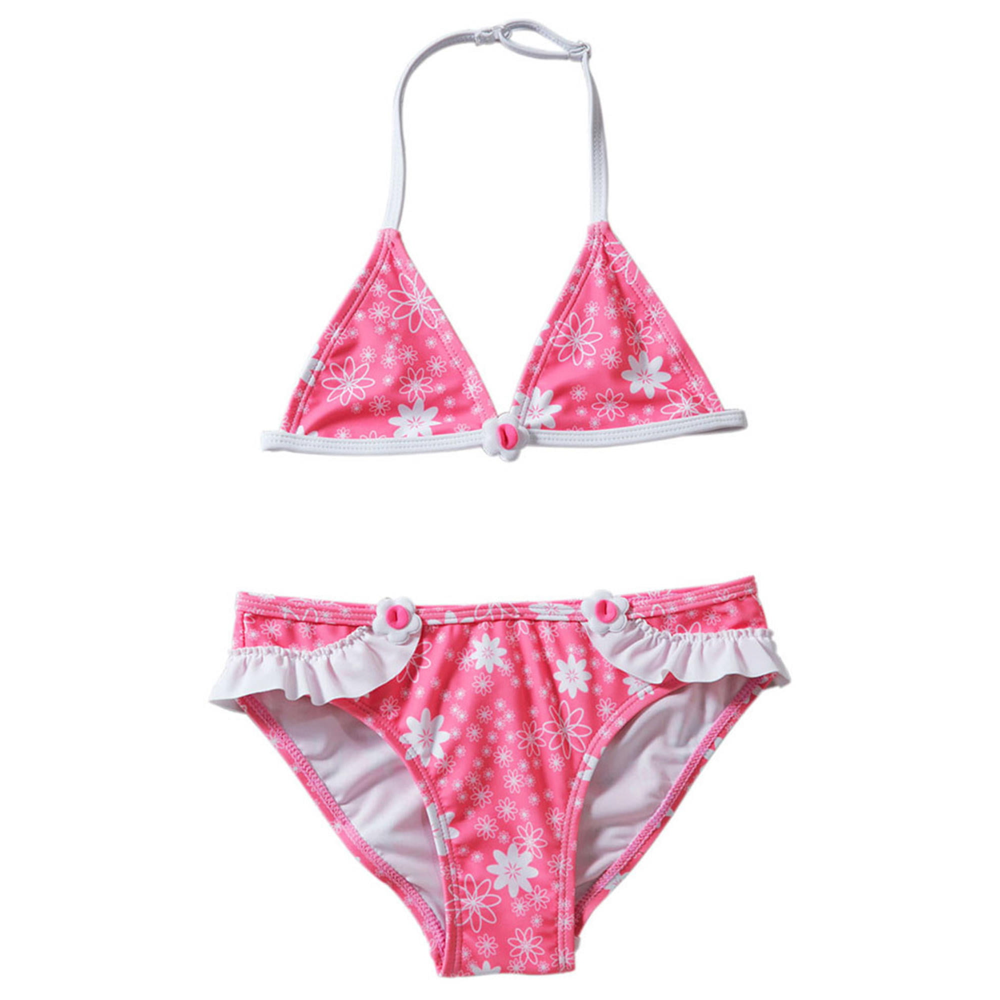 Unomatch - Kids Girls Cute Halter Bra Printed Bikini Set - Walmart.com ...