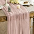 thumbnail image 2 of Dusty Rose Gauze Table Runner 120 Inch 10FT, Seasonal Sheer Chiffon Cheesecloth Kitchen Dining Holiday Birthday Table Decor for Home Party, 2 of 8