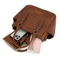 thumbnail image 3 of Wrangler Tote Bags for Women Medium Crossbody Purses Designer Top Handle Handbags, Brown, 3 of 7