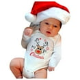 thumbnail image 2 of Gibobby Newborn Baby Boy Christmas Outfit Christmas Tree Embroidery Romper Color Block Bodysuit Jumpsuit Fall Outfit(Khaki,18-24 Months), 2 of 3