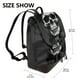 thumbnail image 2 of Disketp Black White Hat Skull Mochila de Cuero para Mujer, Bolso de Espalda Antirrobo con Estilo para Viaje, Trabajo y Uso Diario, 2 of 4