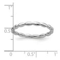 thumbnail image 2 of 925 Sterling Silver Polished Patterned Stackable Rhodium Rice Ring Size 9 Stackable Ring for Women, 2 of 2