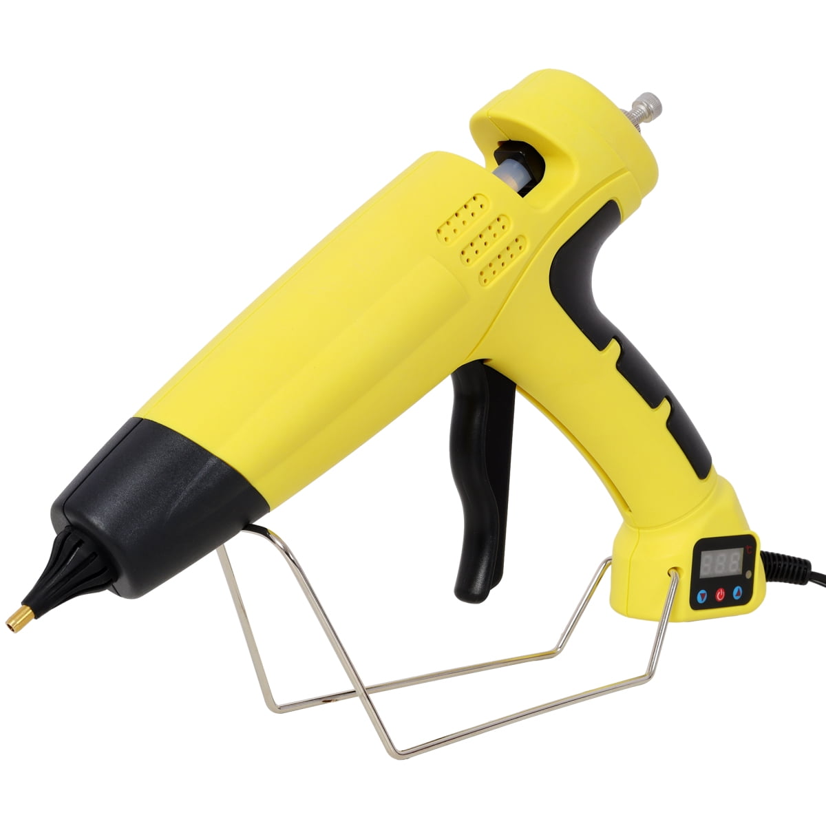 LuckyNote 550W Hot Glue Gun with Digital Display, Adjustable Temperature Professional Glue Gun, 4 Nozzles & 24 Glue Sticks, DIY Craft Repair Tool, Yellow