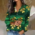 thumbnail image 3 of Craaazy Women's Fashion St. Patrick's Day Printed Casual Long Sleeve Loose Lapel ButtonCardigan Blouse Gifts, 3 of 5