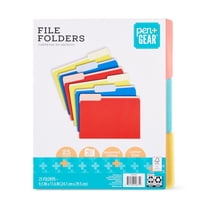 Staples Colored Top-Tab File Folders, 3 Tab, Assorted Colors, Letter ...