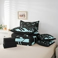 thumbnail image 3 of Manfei Musical Note Bedding Comforter Set 7 Pieces,Music Instrument Piano King Bedding Sets,Blue White Black Bed Sheets,Ultra Soft Room Decorative Reversible, 3 of 5