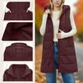 thumbnail image 4 of Towmus Oversized Long Down Vest for Women Winter Warm Padded Down Jacket Full-Zip Sleeveless Hooded Long Puffer Vest Winter Coats, 4 of 6