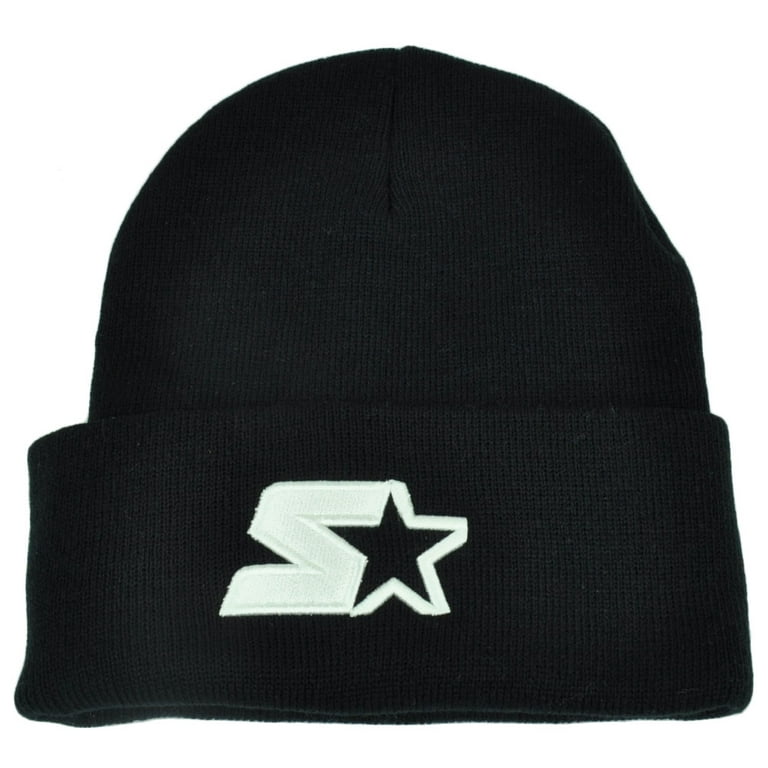 Starter Black Label Knit Beanie Cuffed Ivory Dominoes Dee Ricky Black Toque  Hat | Beanies