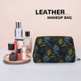 thumbnail image 4 of Sunflowers Bouquet Makeup Bag, Large Capacity Travel Cosmetic Bag for Women Girls- Travel Toiletry Bag Leather Portable Waterproof Makeup Case Organizer with Handle, 4 of 4