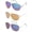 Green Gunmetal, Gold & Purple Silver, variant on 3 Packs Stainless Steel Super Light Frame & Temple Aviator Sunglasses for Men for Women with Flash Mirror Lens
