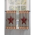 thumbnail image 5 of Red Texas Star Farmhouse Living Room Curtains 2 Panel, Black Plaid Berry Country Cafe Window Treatment, Farmhouse Bedroom Bathroom Kitchen Curtains Drapes 104"x54", 5 of 6
