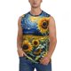 thumbnail image 1 of Balery Starry Sky Sunflower Camisetas sin mangas para hombre, absorbe la humedad y protege contra el mal olor.-Large, 1 of 7