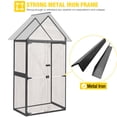 thumbnail image 5 of Aivituvin Shed Outdoor Storage Cabinet with All-Around Strong Metal Frame Wooden Tool House with Adjustable Shelfs and Floor, Waterproof Roof, Dark Brown, 5 of 7