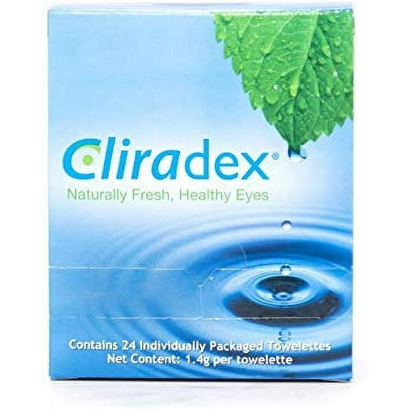 Cliradex Naturally Fresh Healthy Eyes Towelettes, 24 Count