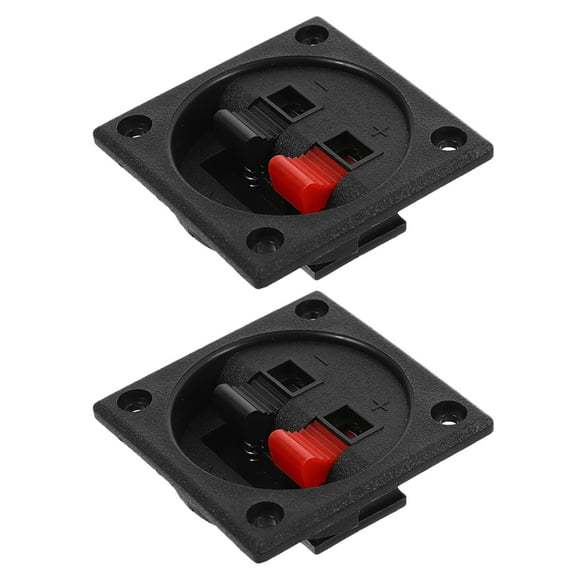 MOVTOTOP 2PCS Square Speaker Wire Spring Terminal Cup Double Row Binding Posts for Box Speaker Terminal Block for Home Theater Music Concerts