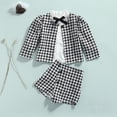 thumbnail image 6 of Douhoow Little Girls 3PCS Autumn Clothes, Plaid Cardigan+White Shirt+Shorts 1-7Y, 6 of 9