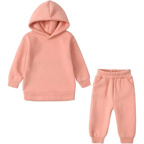 Ougyinr  Boys Girls 2Pcs Fleece Sweatsuit Set Pullover Hoodie Tracksuit for Toddler Kids Sweatshirt   Pants Teen Outfits Set for 24M-13Y